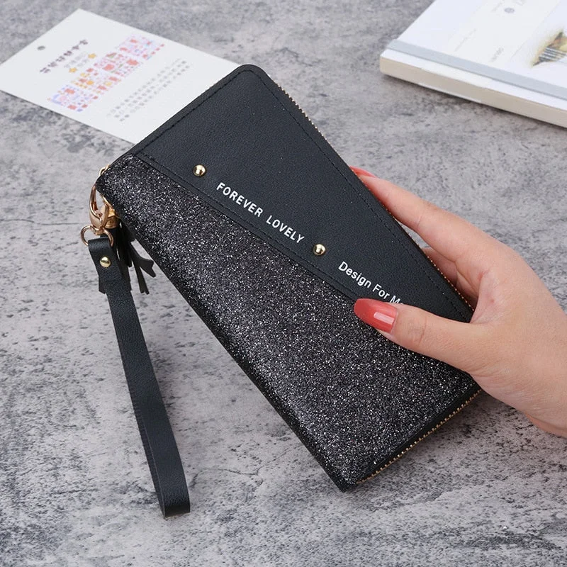 Small Handbags for Women Fashion 2022 Trend New Wallets Pure Color Wool Ball Bow Clutch Bag Women's Long Bag Card Bag Coin Purse