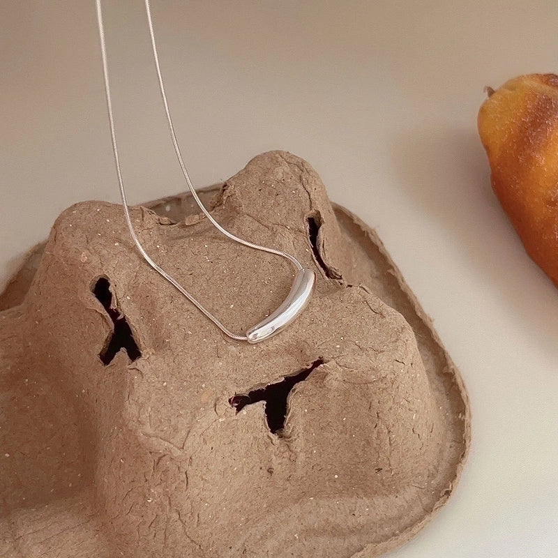 925 Sterling Silver Solid Color Pendant Necklace