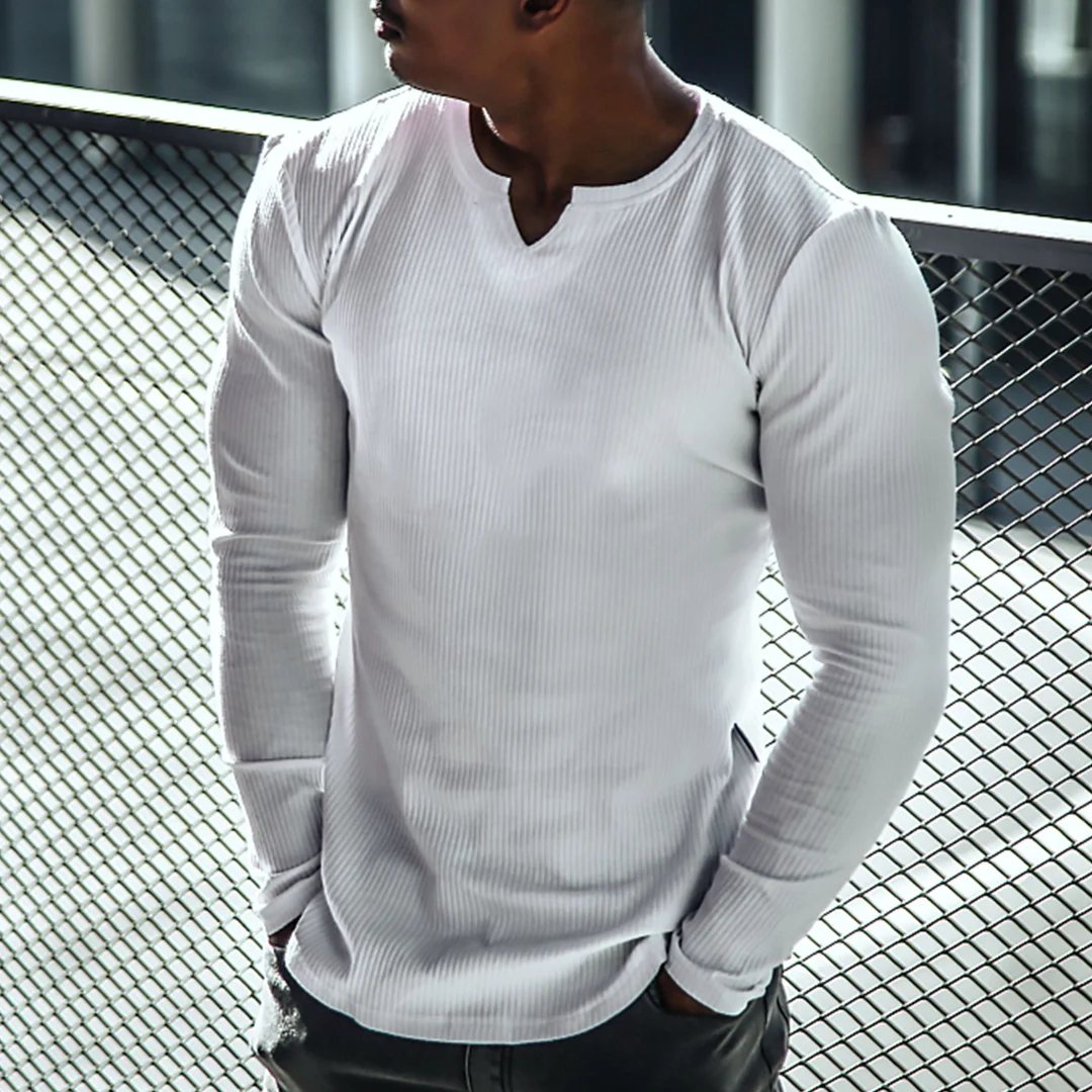 Men's Autumn Casual Simple Long-sleeved Top-inspireuse