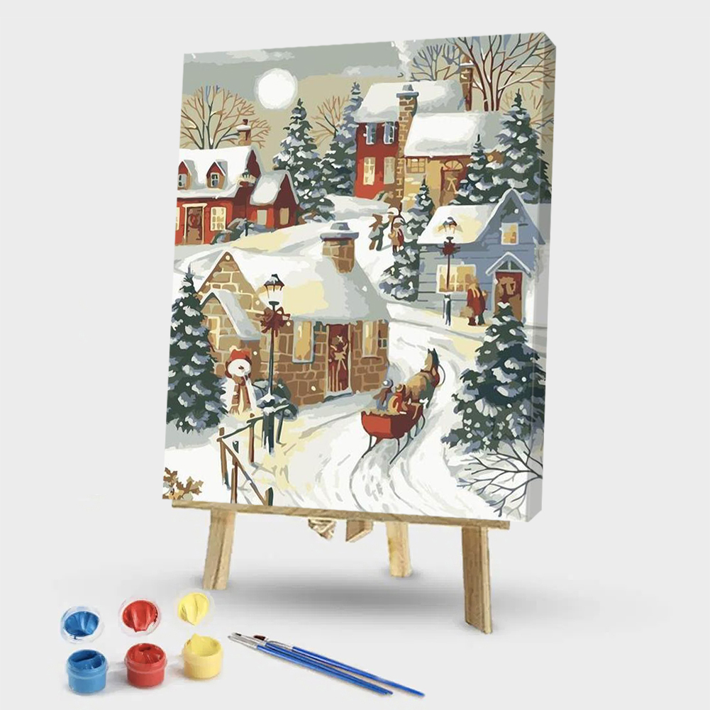 

40*50CM - Paint By Numbers - Winter Town, 501 Original