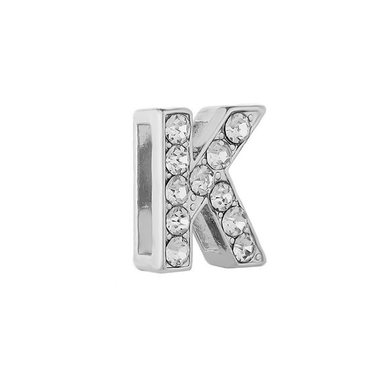 5 PCS/Package 10mm Metal Rhinestones Letter Beads