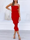 Ruffled Condole Belt Midi Dress