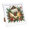 5D DIY Partial Special Shaped Drill Diamond Painting Xmas Letter Decor With Frame Kit 18x18cm