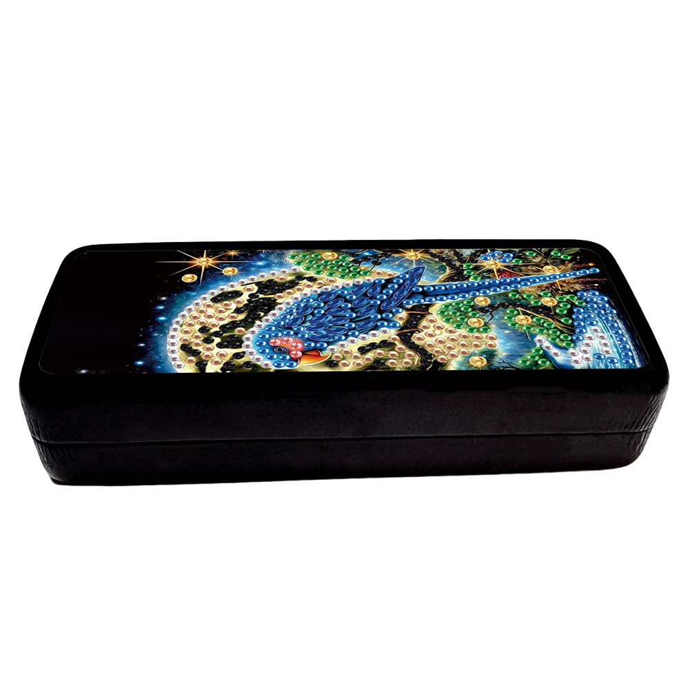 DIY Diamond Painting Glasses Storage Box Diamond Art Sunglasses Case (Parrot)