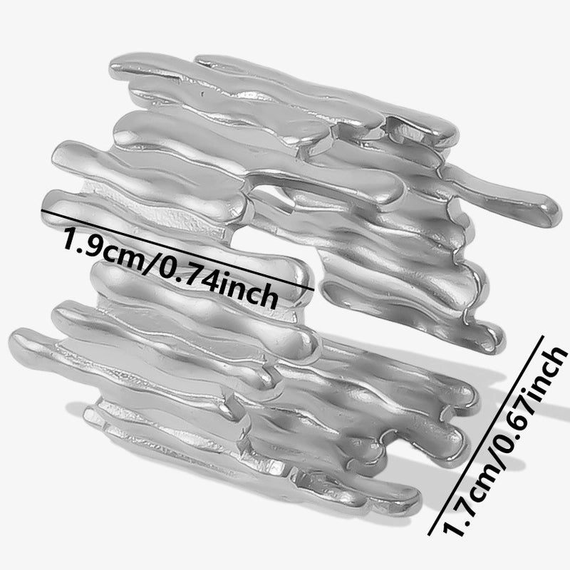 Elegant Minimalist Streetwear Geometric 304 Stainless Steel 18K Gold Plated Irregular Polishing Open Rings