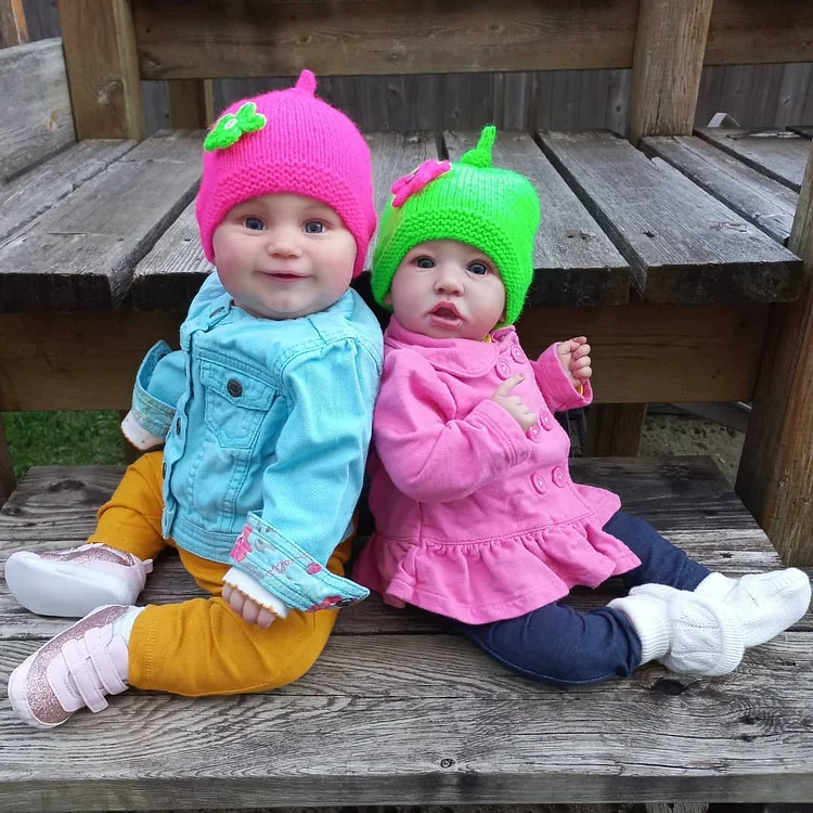 20" Soft Weighted Body, Cute Lifelike Hang-Painted Reborn Twin Girls Alani and Belen,Gift for Kids - Reborndollsshop®-Reborndollsshop®