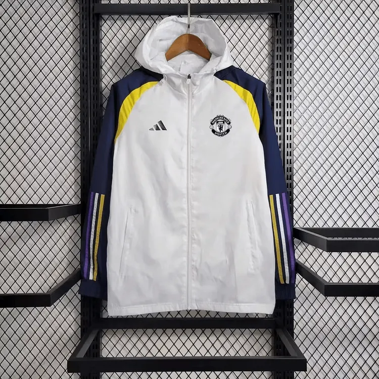 2023/2024 Manchester United Windbreaker White Soccer Jersey