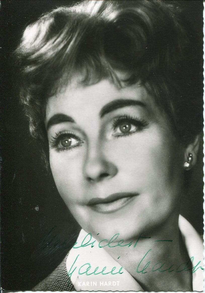 Karin Hardt (+1992) autograph German actress, signed vintage Photo Poster painting