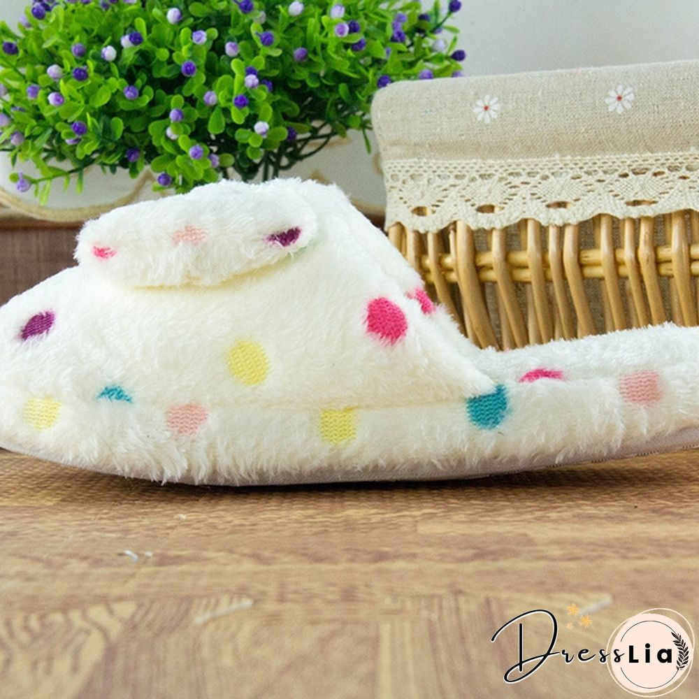 Women Cute Warm Soft Plush Slipper Ladies Home Non-Slip Slippers Indoor Shoes