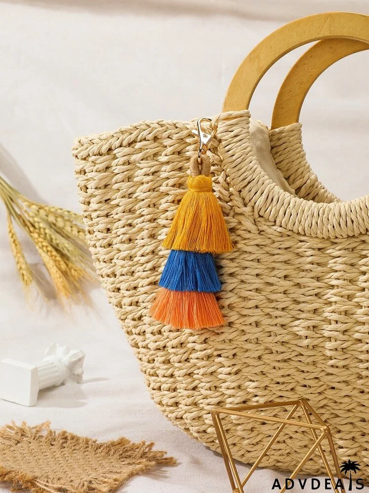 Colorblock Tassel Bag Charm