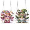 (US Only)2pcs Flower Goblin 2D Flat DIY Special Shape Diamond Painting Art Pendant