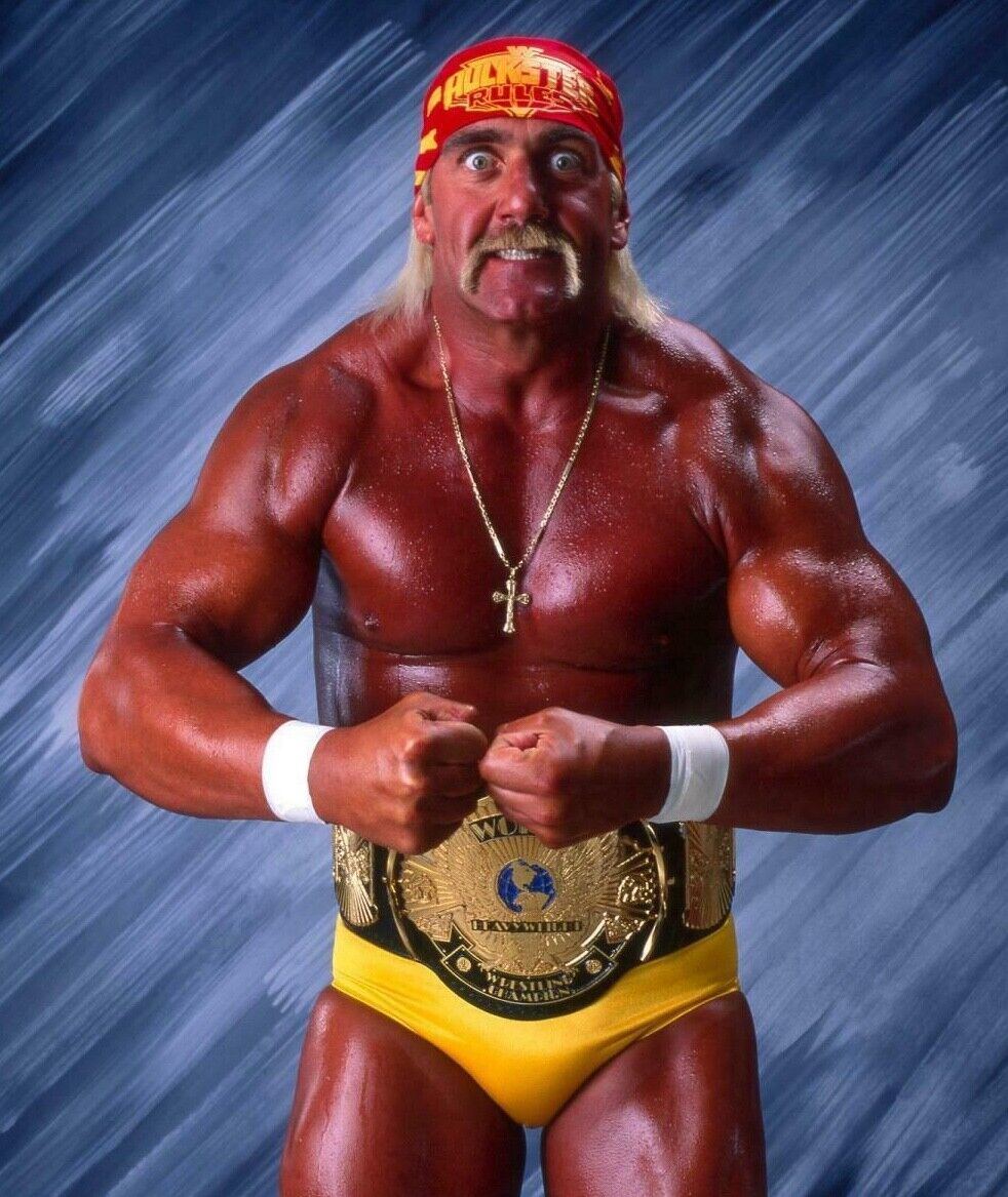 Hulk Hogan 8x10 Photo Poster painting WWF NWO WWE winged eagle belt