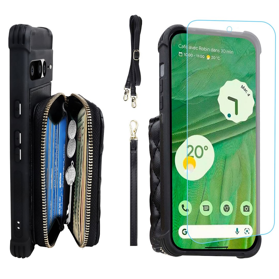 MONASAY Zipper Wallet Case for Google Pixel 7 Pro