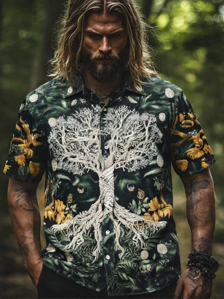 Men's Viking Tree Of Life Mythology Emblem Celtic Shirt / Rvogue / Rvogue