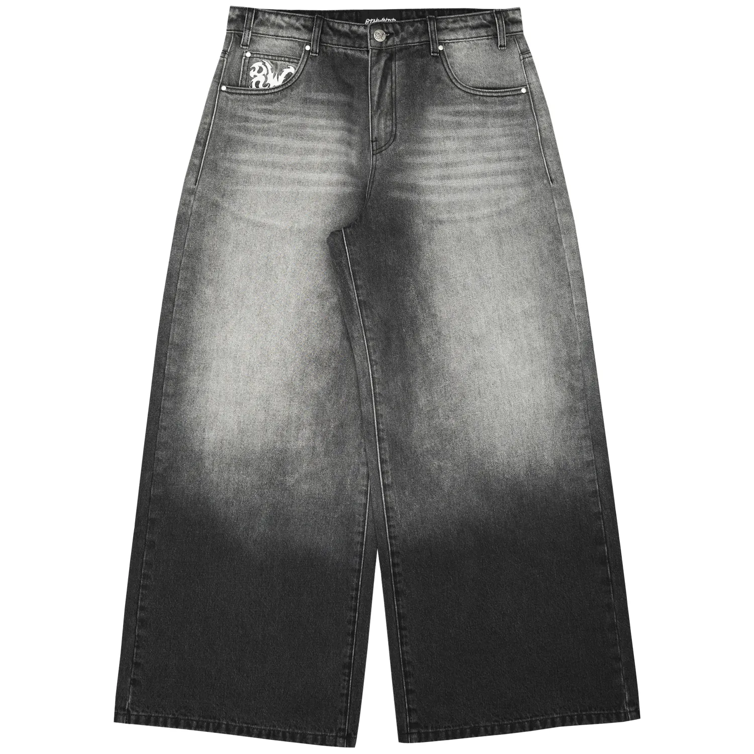 8W GREYSCALE BAGGY JEANS