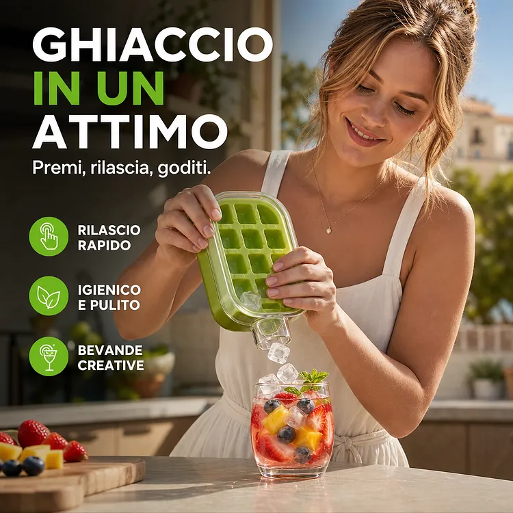 ❄️Bottiglia d'acqua 2 in 1 con vaschetta per cubetti di ghiaccio integrata, in silicone alimentare, senza BPA. Prepara il ghiaccio e conserva l'acqua in un'unica bottiglia: ideale per la palestra, l'ufficio e i viaggi! 🏋️&zwj;♂️💼✈️