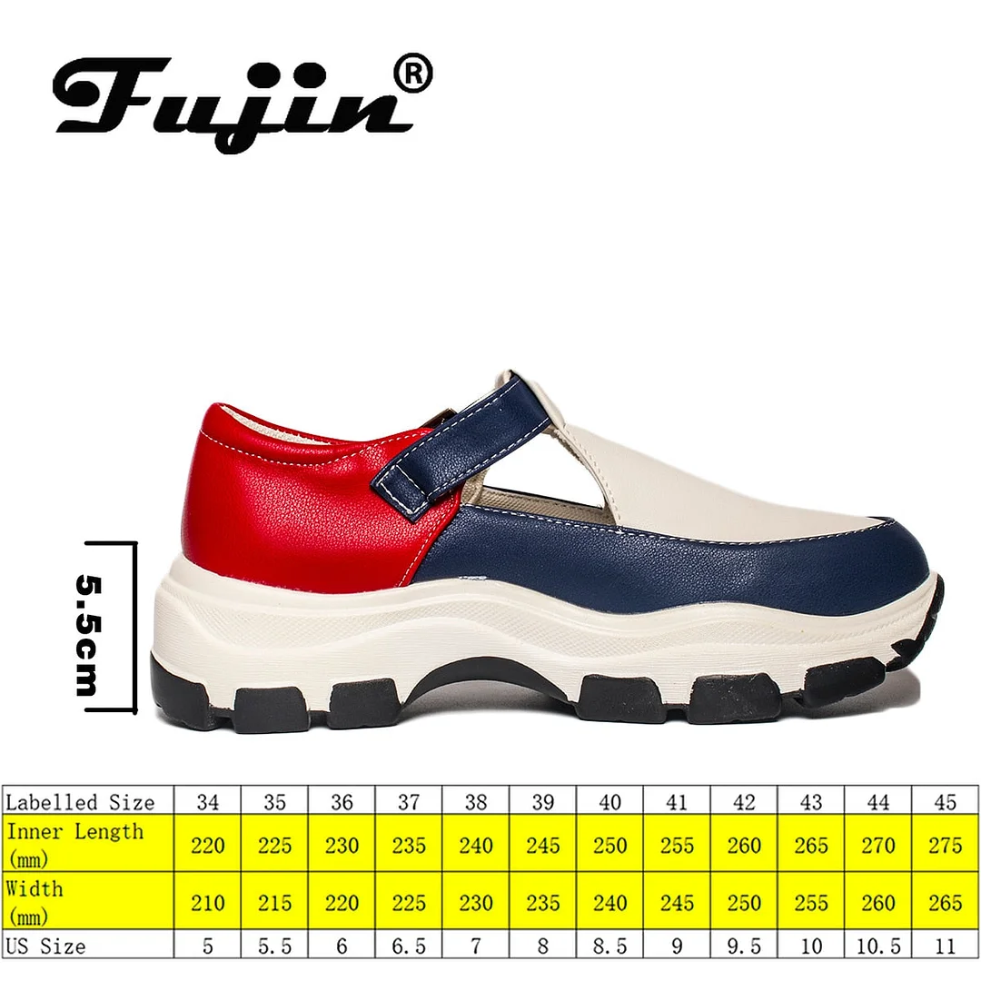 Fujin 5.5cm Platform Sandals Wedge Women Shoes Summer Buckle High Quality Large Size Women Beach Shoes Slides Slippers