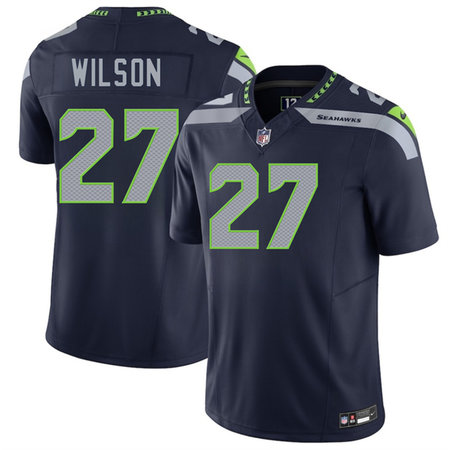 Men's Seattle Seahawks #27 Emanuel Wilson Navy 2026 F.U.S.E. Vapor Untouchable Limited Stitched Football Jersey