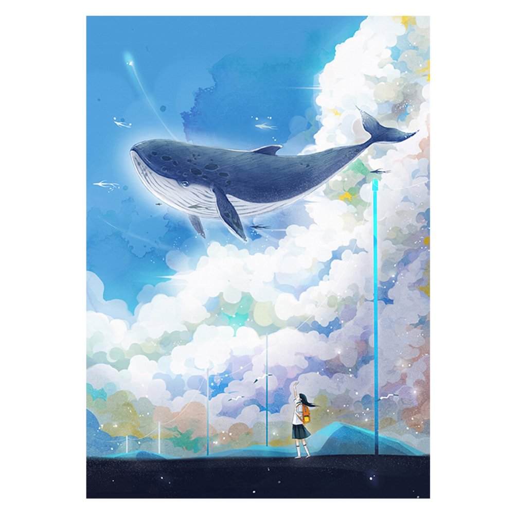 Whale - 11CT Stamped Cross Stitch(53*71cm)