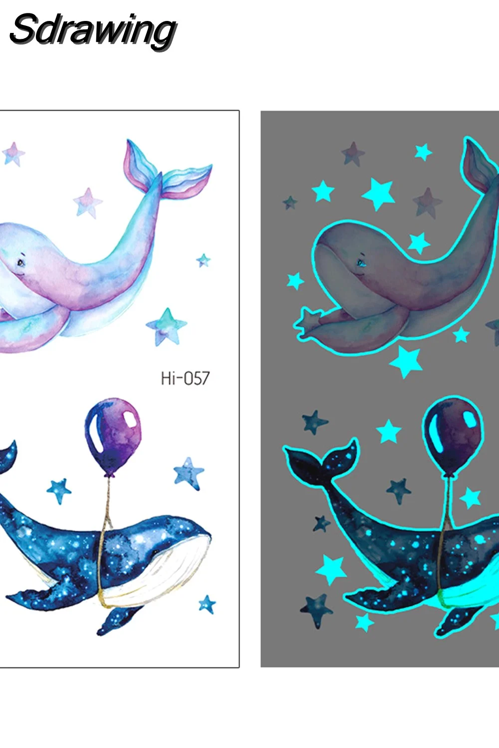 Sdrawing Temporary Tattoo Stickers Lovely Cat Star Rabbit panda Animal Festival Party Glowing Cool Face Tatoo for kid Women