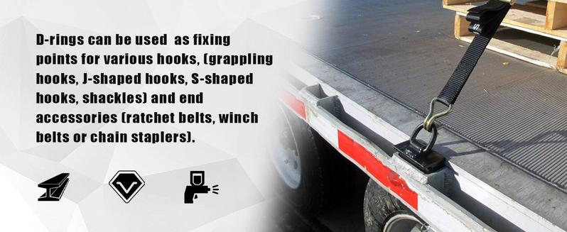 Product Introduction of 4Pcs 18000lbs Heavy Duty Removable D Ring Stake Pocket tie Down for Utility Trailers and Flatbeds Equipped with Stake Pockets Stake Pocket D-Rings #TikTokShopBacktoSchool Tire 5