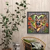 Chien de berger Love - perceuse ronde peinture diamant - 30*30cm
