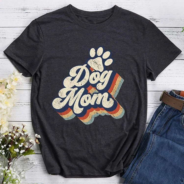 Dog Mom Retro Pet Animal Lover T-shirt Tee -01634-CB