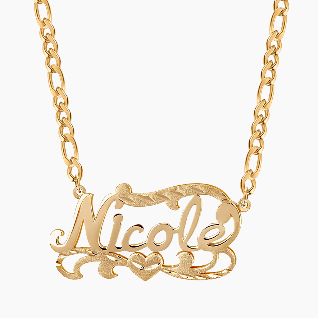 Engraved Gold Necklace For Women
