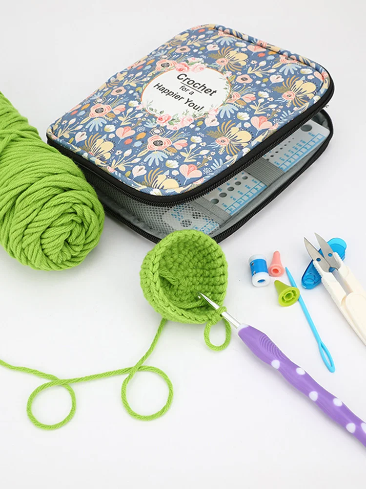 Crochet Hook Set Yarn Knitting Needles with Knit Gauge Scissors Sewing Tool