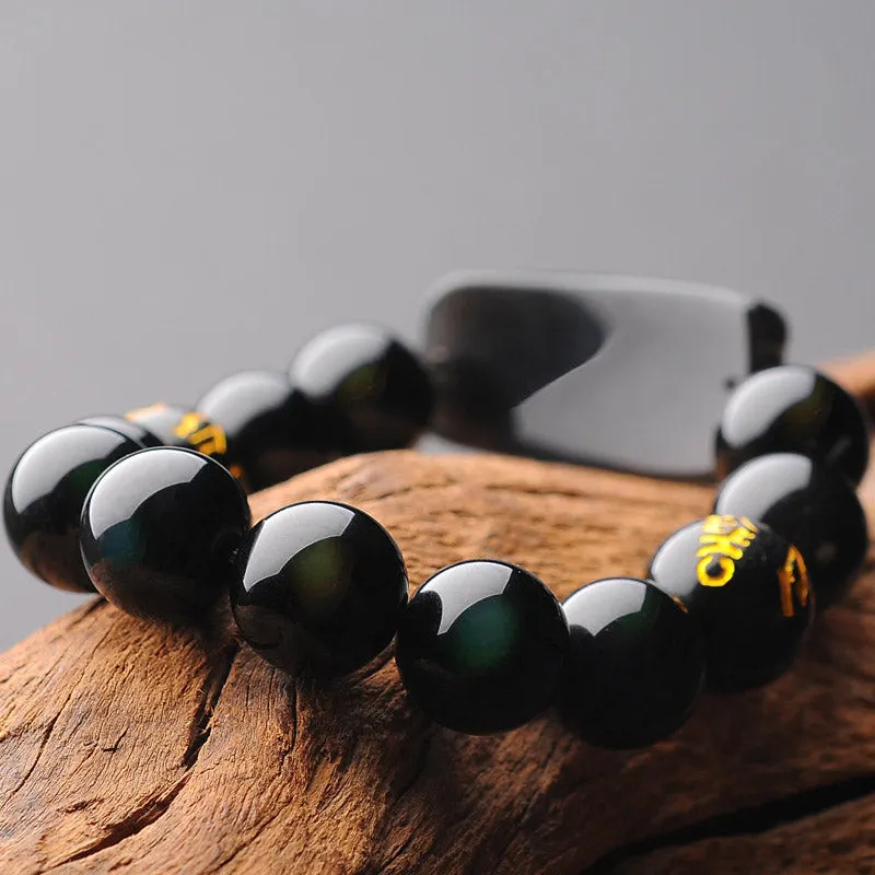 FengShui PiXiu Rainbow Obsidian Peace Bracelet