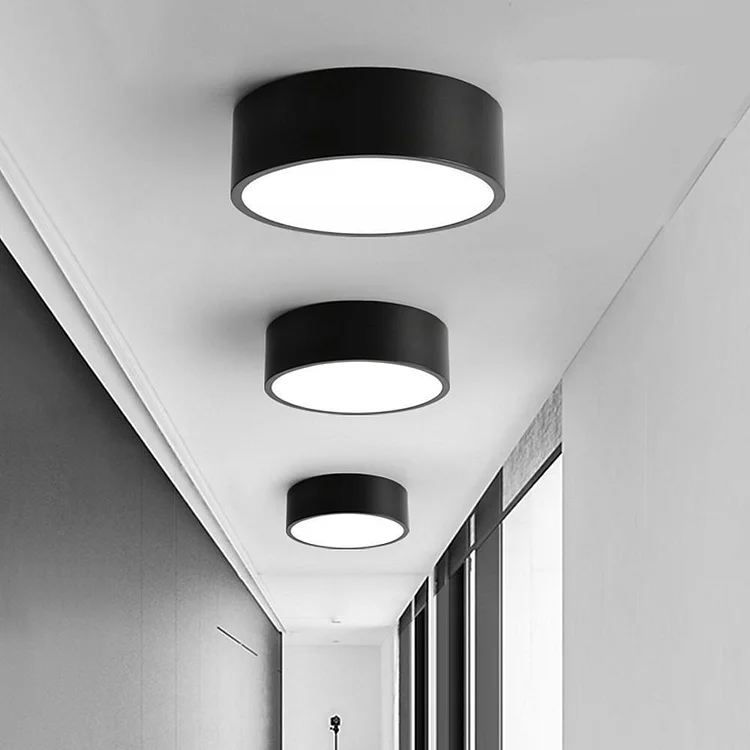 Thick Cylindrical LED Black Modern Ceiling Lights Flush Mount Light - Appledas