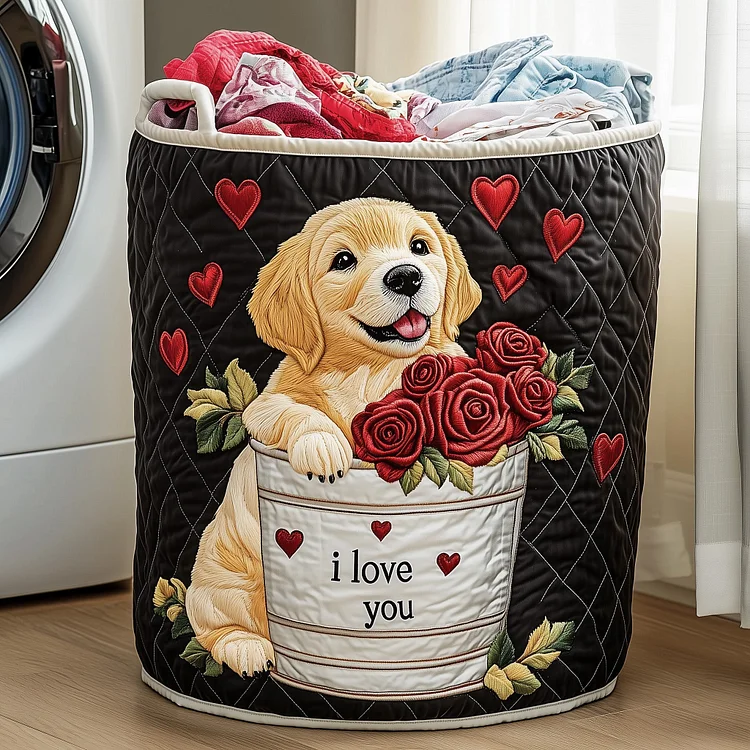 Golden Retriever Quilted Laundry Basket GFTOMA5133