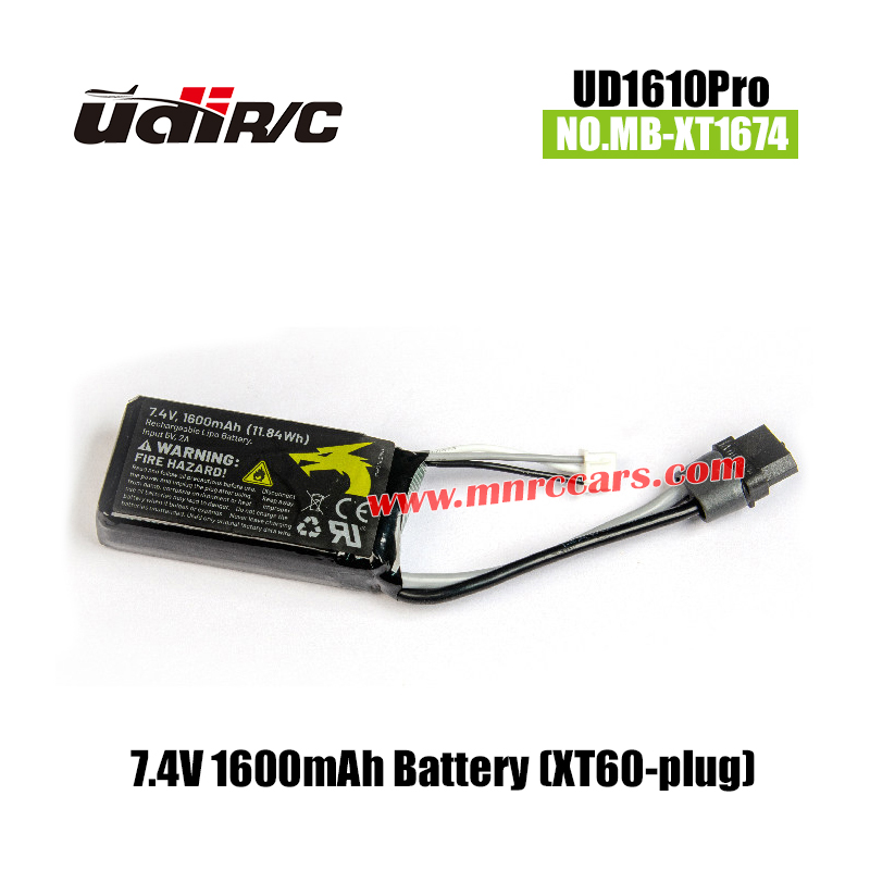 UDIRC UD1610Pro Parts 7.4v 1600mAh Battery XT60-plug MB-XT1674
