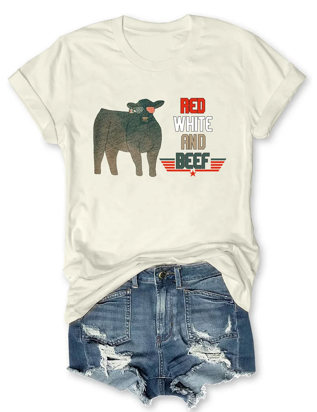 Red White And Beef Cattle T-shirt