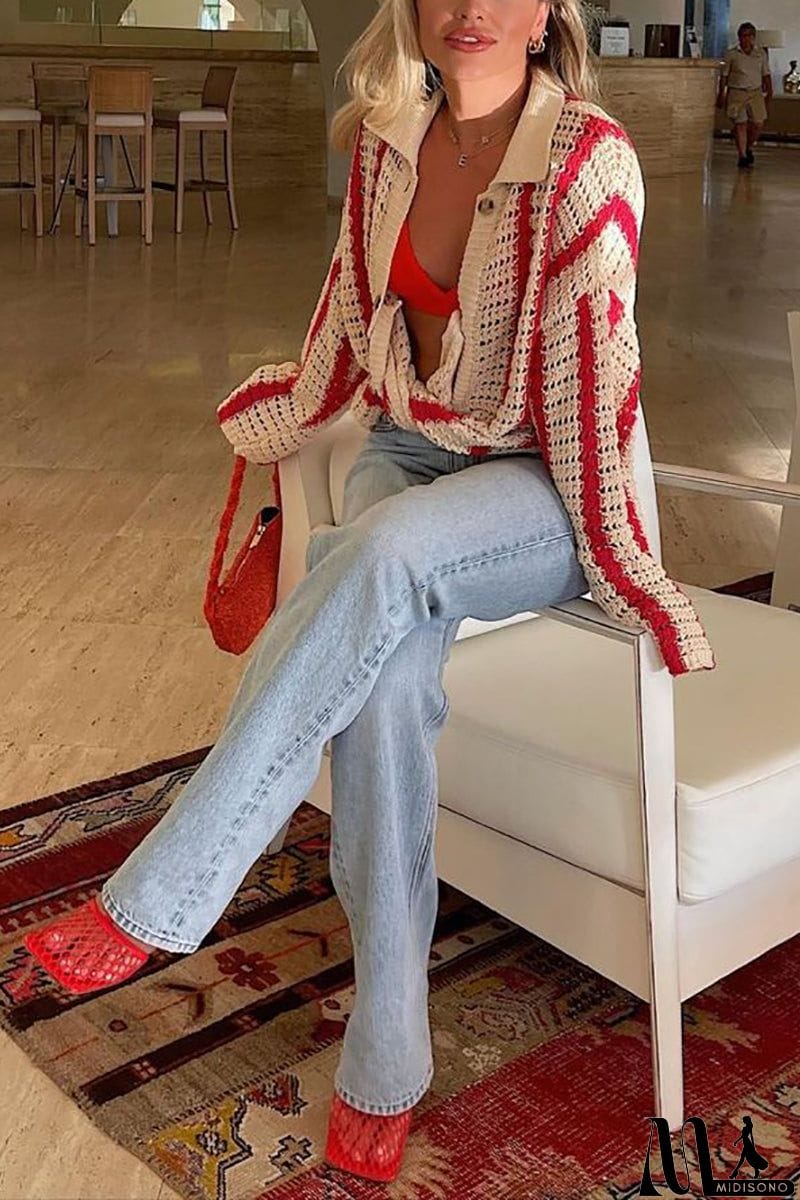 MidiSono - Head In The Clouds Crochet Cardigan Short Set