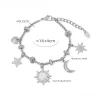Stylish Golden Silver Zircon Pendants Bracelet