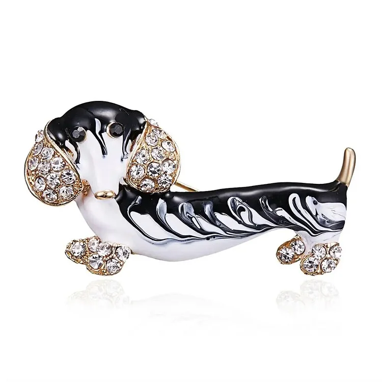 Fashion Pet Cat Dog Brooch Rhinestone Cute Animal Brooches Pins Women Men Lovers Enamel Crystal Party Jewelry Gift Accessories