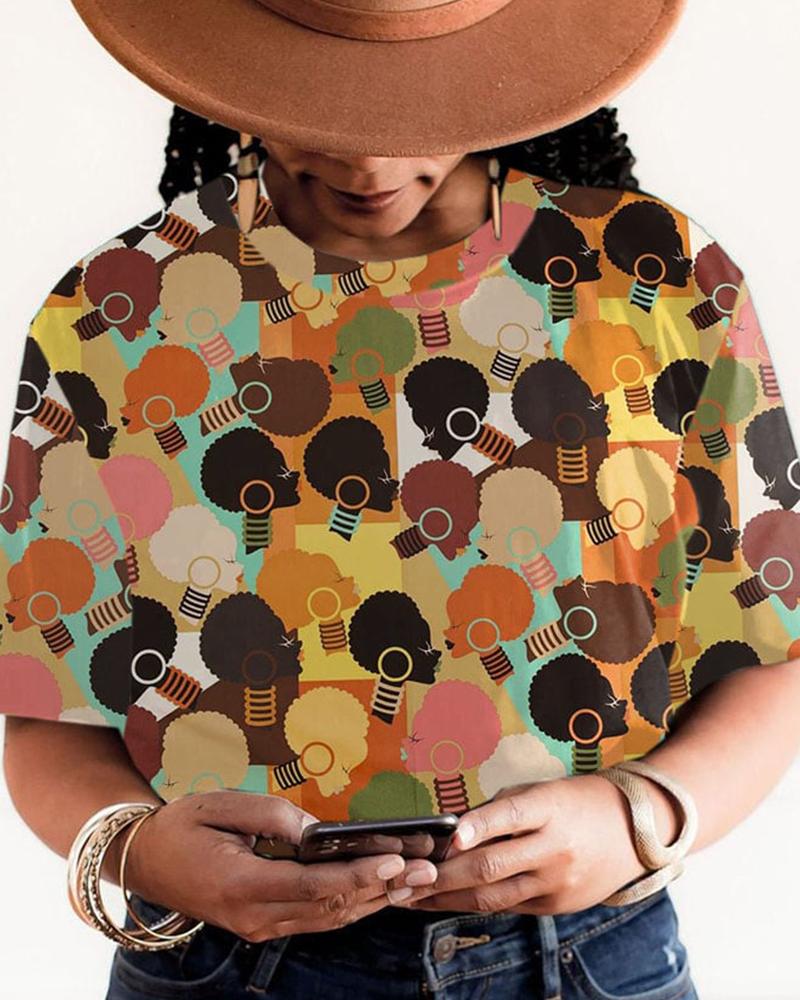 Women's Casual Printed Short Sleeve T-Shirt