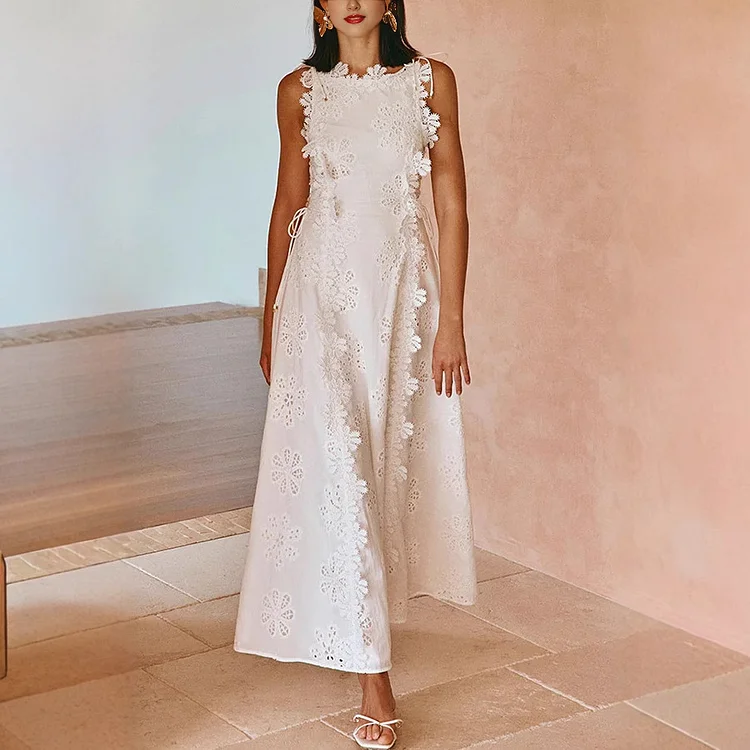 Cutout Embroidery Dress