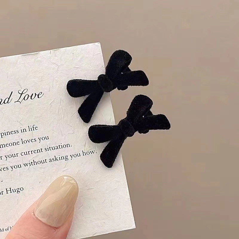 Elegant Cute Sweet Women’s Bow Knot Snowflake Flannel Rhinestones Hair Clip