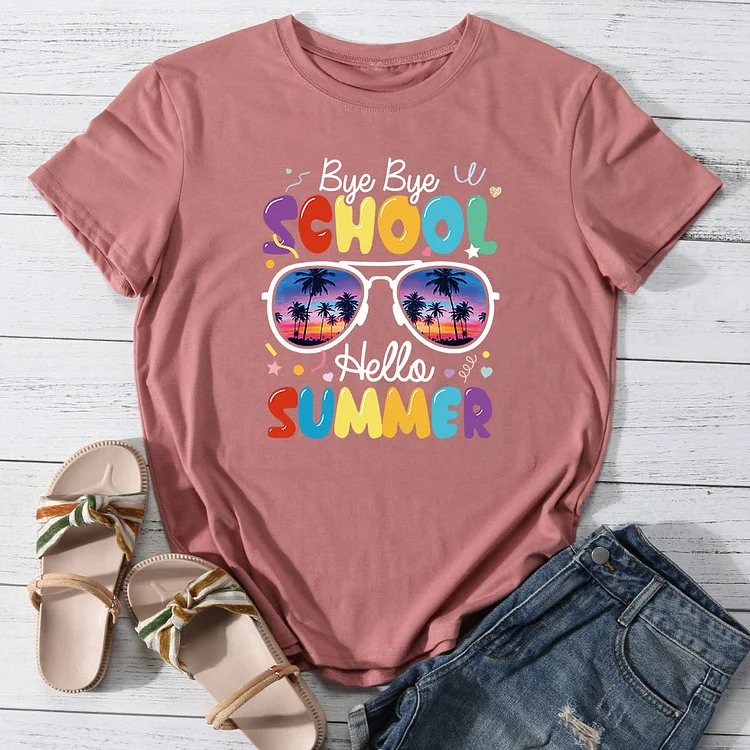 Bye Bye school hello summer T-shirt Tee -013825