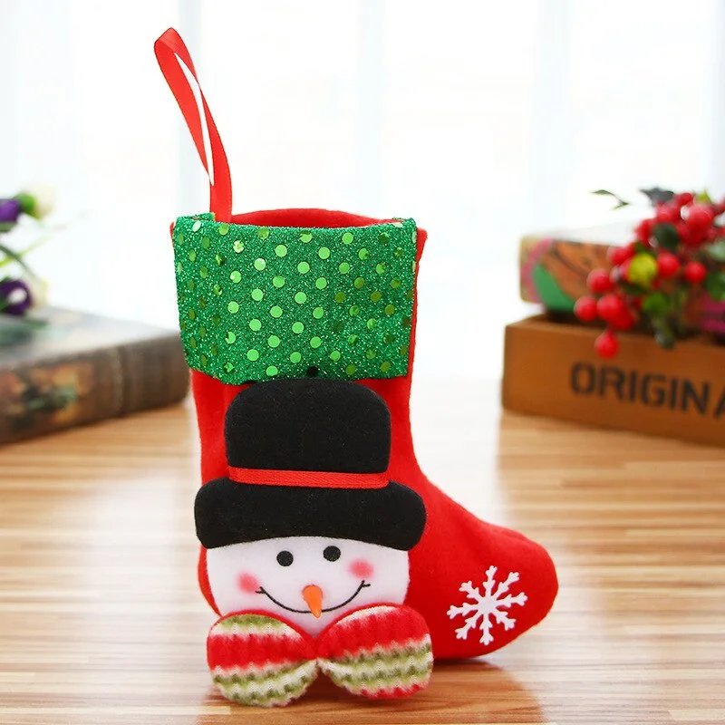 Wholesale New Christmas Tree Decorations Hang Candy Socks Xmas Stockings For Kids Christmas Gift