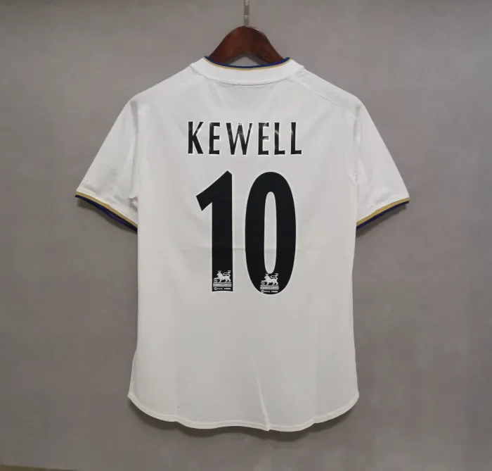 Retro 2000-2002 Leeds United No.10 KEWELL Home Soccer Jersey