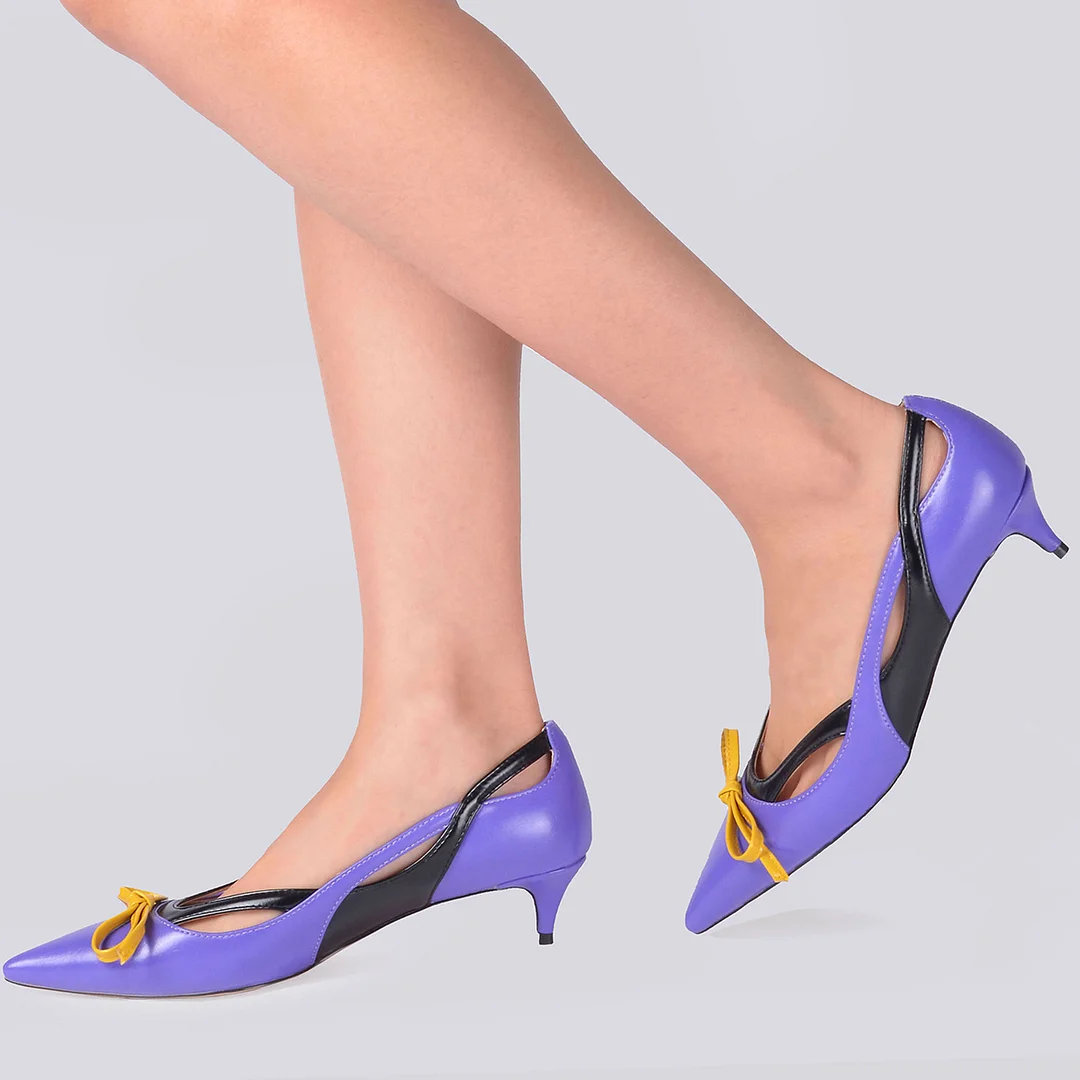 Purple Pointed  Toe Pumps  Kitten heels Daily Women‘ Shoes