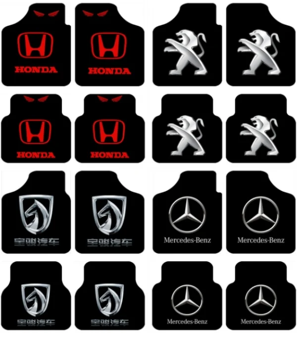 Four Seasons Suede Non-slip Washable Car Logo Car Floor Mats