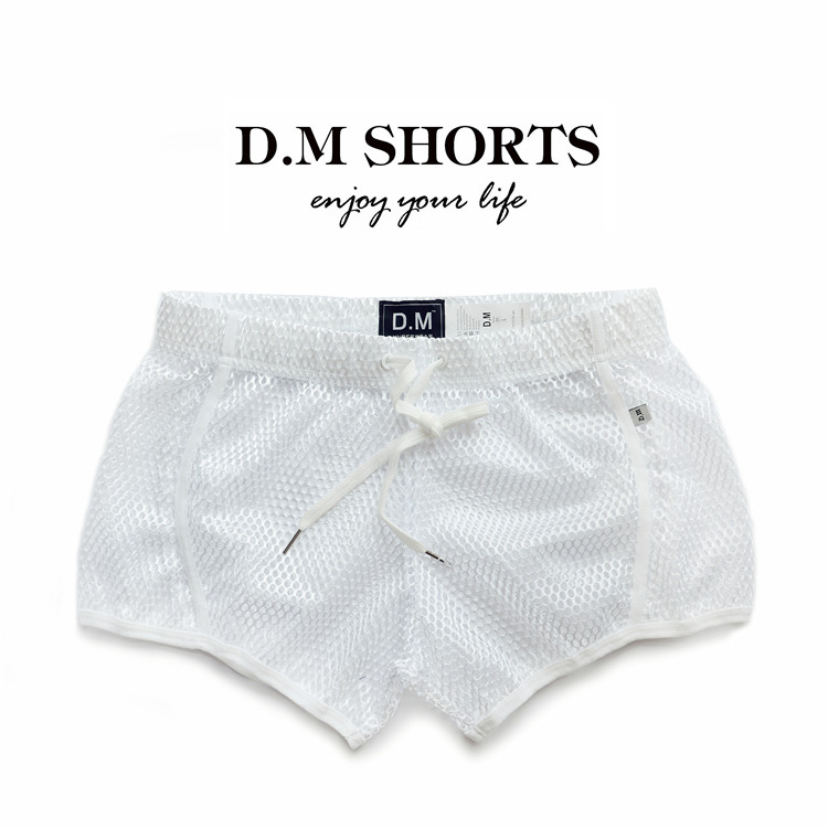 Sexy mesh breathable thin see-through loose home shorts