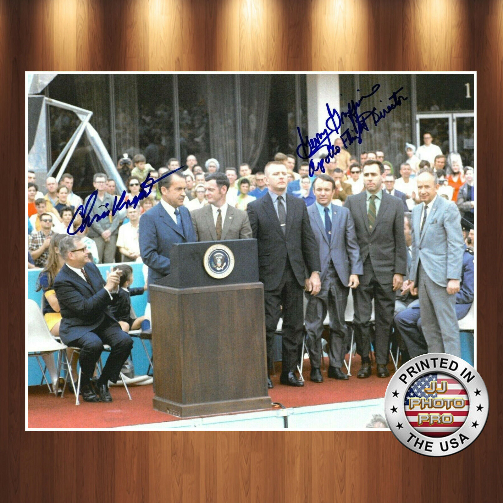 Chris Kraft & Gerry Griffin Autographed Signed 8x10 Photo Poster painting (Apollo 11) REPRINT