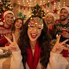 DIY Diamond Painting Christmas Glasses Frame No Lens 4pcs(Christmas Tree)