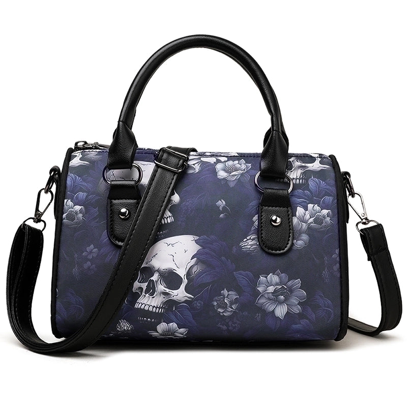 Halloween Women’s Pu Leather Skull Vintage Style Zipper Handbag