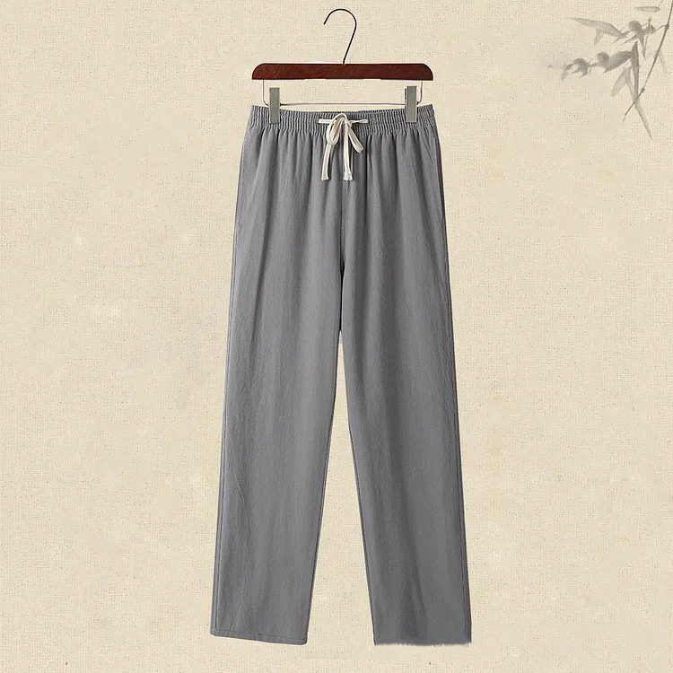 Men's Vintage Drawstring Casual Cotton Linen Pants